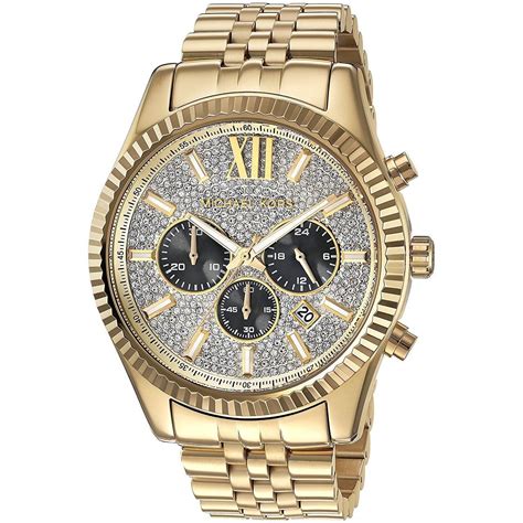 michael kors men's gold tone lexington watch|oversized lexington two tone watch.